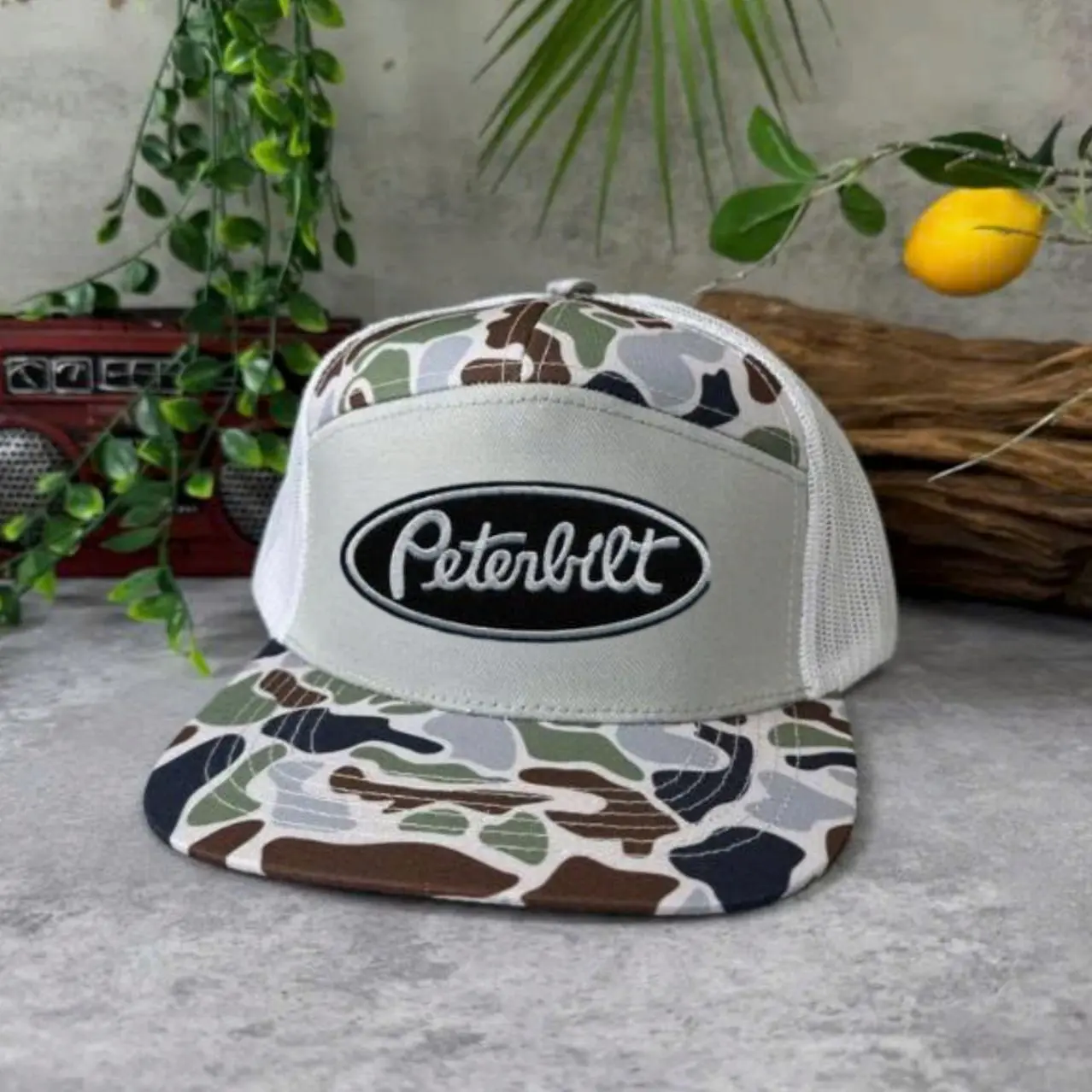 Peterbilt Embroidered Trucker Hat, Vintage Semi Truck Mesh Snapback Cap, Adjustable Diesel Driver Gift for Truckers, Drivers and Men