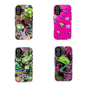 Invader Zim GIR Phone Case, Cartoon Fan Aesthetic Protective Cover, Compatible with iPhone 11-17 Pro Max/Plus and Samsung Galaxy S23-25