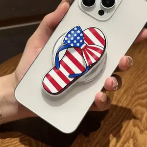 Patriotic Flip Flop MagSafe Phone Grip – Red White Blue Sandal Magnetic Pop Socket & Kickstand – USA Phone Accessory