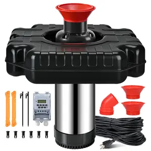 1HP Pond Aerator Fountain Pump, 15000 GPH Floating Water Aerator for Fish Ponds & Lakes, Stainless Steel Fountain System with Timer, 100FT Cord & Rope