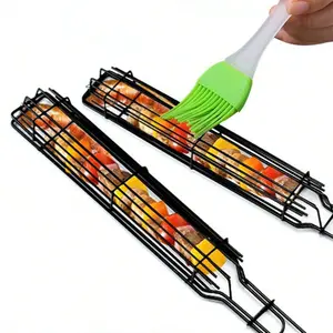 Portable Stainless Steel Grilling Net, Ideal for Outdoor Camping and Picnics, Easy to Clean, Durable BBQ Accessory