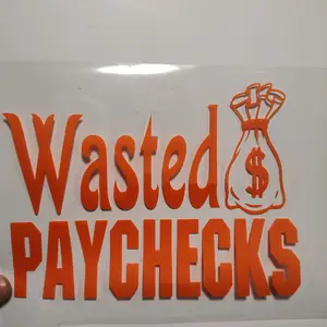 Wasted Paycheck Blue Collar Sticker Car Truck Decal - Personalized Sticker for Car and Truck Decor