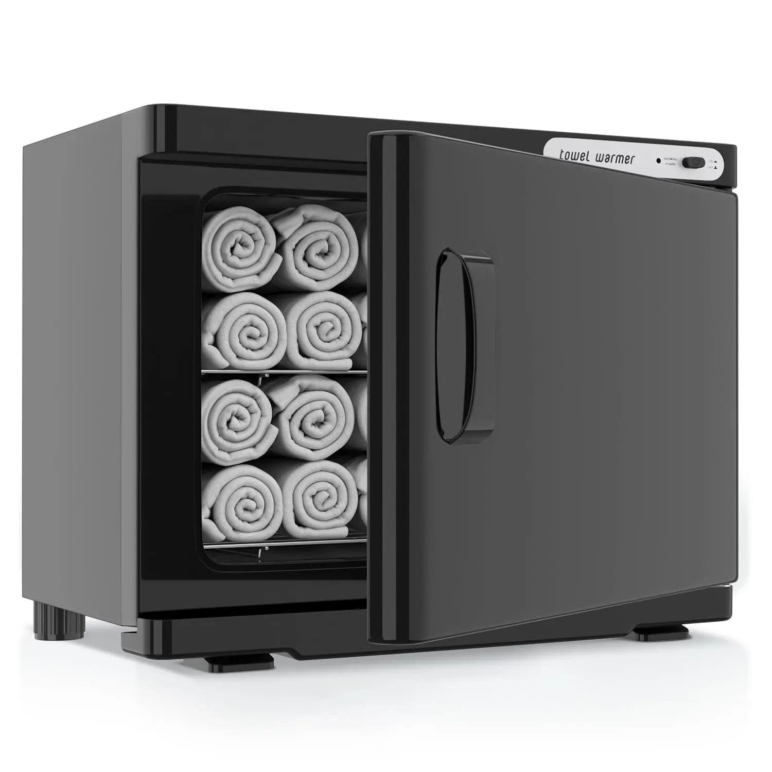 Towel Warmer Cabinet, 23L Large Hot Bath Towel Warmer Heating Use for Facial , Hair Beauty, Salon Equipment and Home- Black