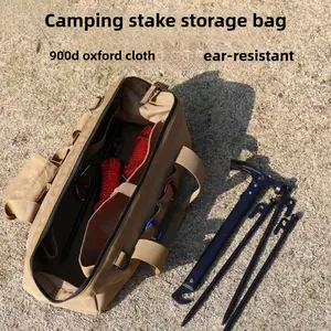 Portable Camping Storage Bag, Outdoor Tent Stakes Tool Kit, Multifunctional Organizer for Hiking, Backpacking, and Trekking
