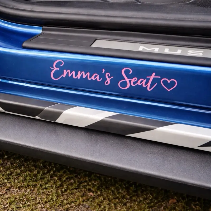 Girlfriends Name Seat Sticker Door Step Car Vinyl Decals Relationship Gifts Durable Vinyl with Strong Glue for Indoor Decor