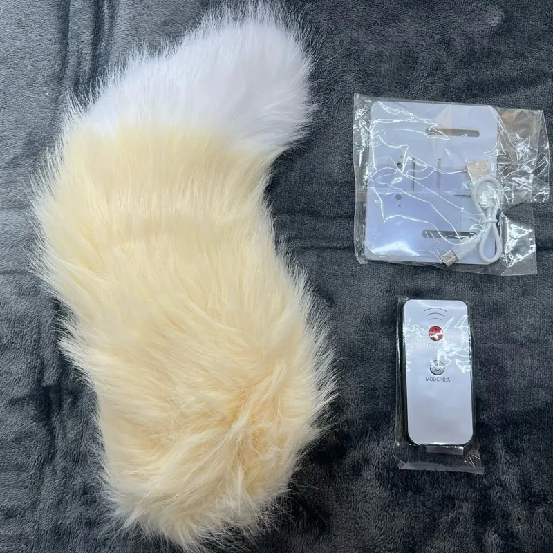 Voice-Activated Wiggling Plush Car Tail with Gradient Colors - Cute Electric Swing Decoration Accessory