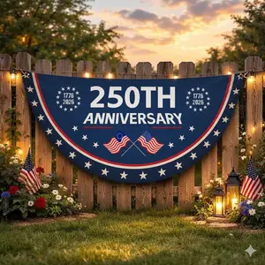 USA 250th Anniversary Fan Flag: Semiquincentennial 1776-2026 Patriotic Eagle Outdoor Banner, 250 Years Of Freedom, July 4th Independence Day