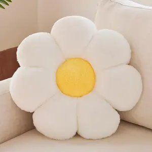 Flower Pillow, Decorative Throw Pillow, 19.6“ Cute Daisy Pillow, Aesthetic Fun Decor Pillows for Bed, Flower Shaped Accent Cozy Pillow for Couch