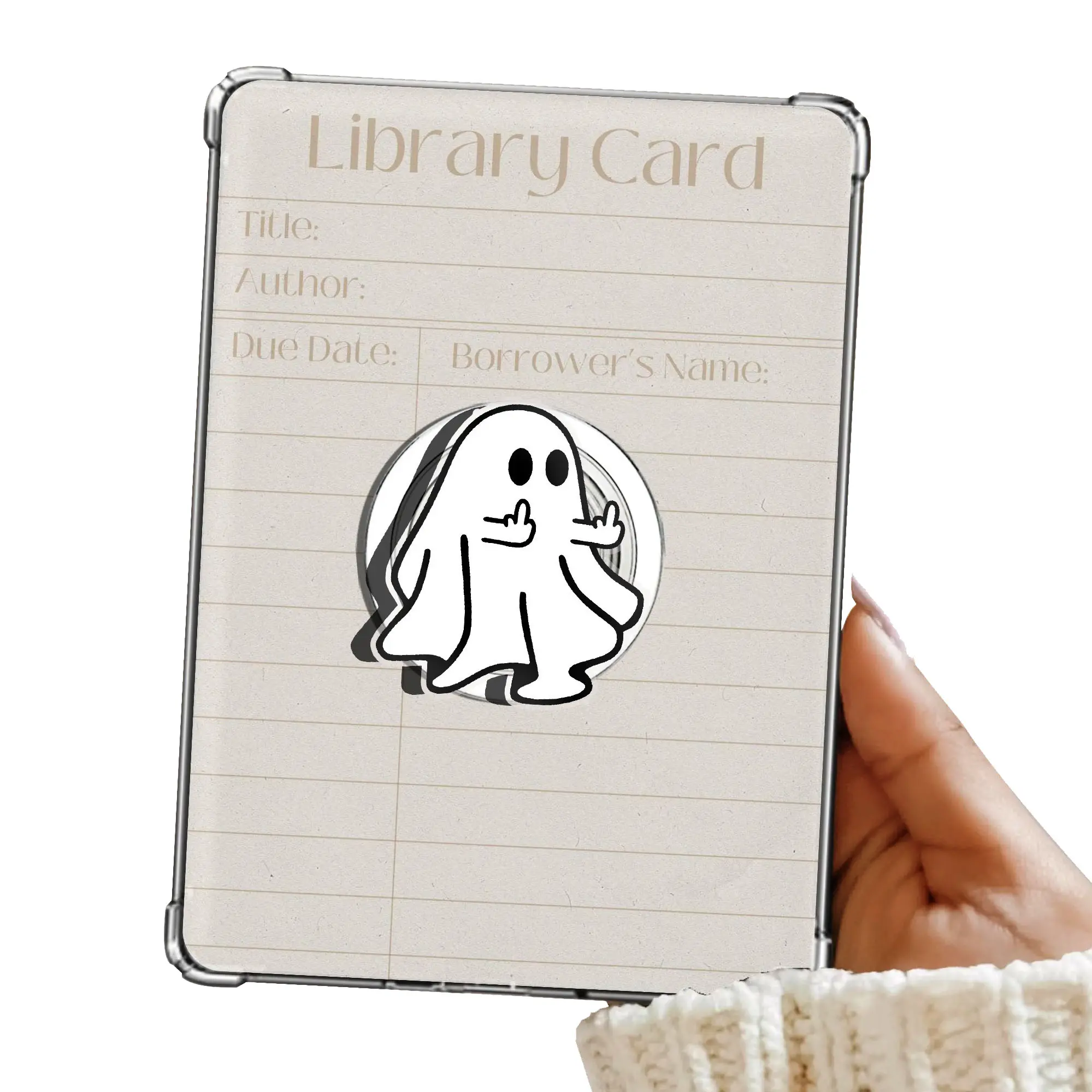 Funny Middle Finger Ghost Magnetic Pop Socket Kindle Grip Cute Adorable MagSafe Phone Grip Phone Holder Magnetic Pop Socket Phone Kindle Grip Popsocket