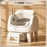 PetPivot AutoScooper 12 Lite Open-Top Automatic Litter Box - Self-Cleaning Cat Litter Tray with Easy Access Step, Triple Safety Protection, No App Required, 28lb Capacity, 32db Quiet Run, Low-Maintenance Cleaning, SohoChic