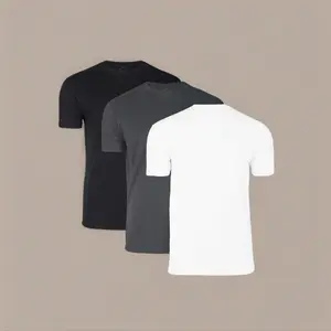 3-Pack The more you buy, the lower the price. Stock up! Men's Black Crew Neck T-Shirt, Short Sleeve, Comfort Fit undershirts basic T-shirt Cotton Blend Basic Tee  Easy Care Durable
