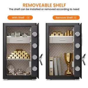 Bellemave  Ft Large Home Safe with Fireproof Bag, Heavy-Duty Steel Construction, Digital Keypad, 10mm Door & 28mm Bolts, Removable Shelf, Jewelry Box, Dual Alarm & Silent Mode
