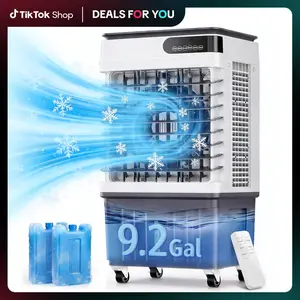 [dealsforyoudays]TEHANLD Evaporative Swamp Air Cooler, 9.2Gal-13.5Gal Capacity, 120° Oscillation, Remote Control, 12H Timer, 3 Modes & Wind Speeds for Indoor Outdoor Use, Swamp Cooler