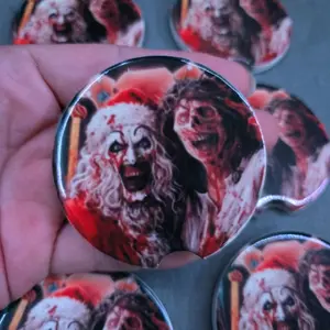 Terrifier Ceramic Coasters - 2.64 Inch Round with Unique Terrifier Design - Set of 2 for Home and Vehicle Use, Water-Absorbing & Heat Insulating - Stylish