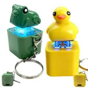 Frog Croaking Keychain - Realistic Sound Fidget Toy with Lights & Durable ABS Plastic Construction for Adults & Kids Focus Relaxation