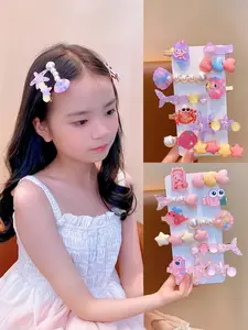 10pcs - Sweet and Cute Mermaid Hair Clip Set, Fashionable Hair Accessories Sets for Girls, featuring adorable starfish, seashells, and mermaid designs. Ocean-themed hair accessories, perfect for everyday outfits, and an ideal gift. Barrettes Hair Clips
