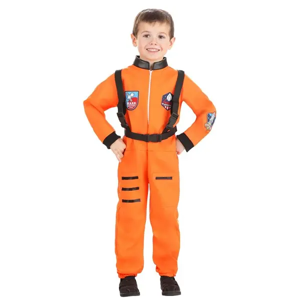 Kid's Classic Orange Astronaut Costume