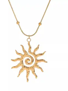 Elegant Spiral Hollow-Out Sun Pendant Necklace, Unique Design Jewelry Accessory, Perfect Gift for Women & Girls