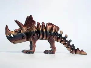 Flexi Skeleton Triceratops | Articulating Triceratops | 3d Printed Triceratops | Triceratops Decor | Home Decor | Triceratops Gift | Flexi Factory | Figurine Ornaments