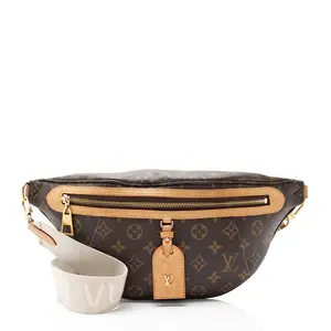 Pre-owned Louis Vuitton Leather Belt Bags Monogram Canvas High Rise Bumbag