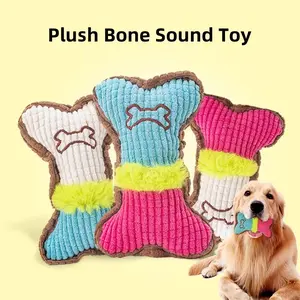 Durable Interactive Bone-Shaped Dog Toy, No Battery Required, Anti-Noise Chew Resistant Material, Pet Teeth Grinding Accessory