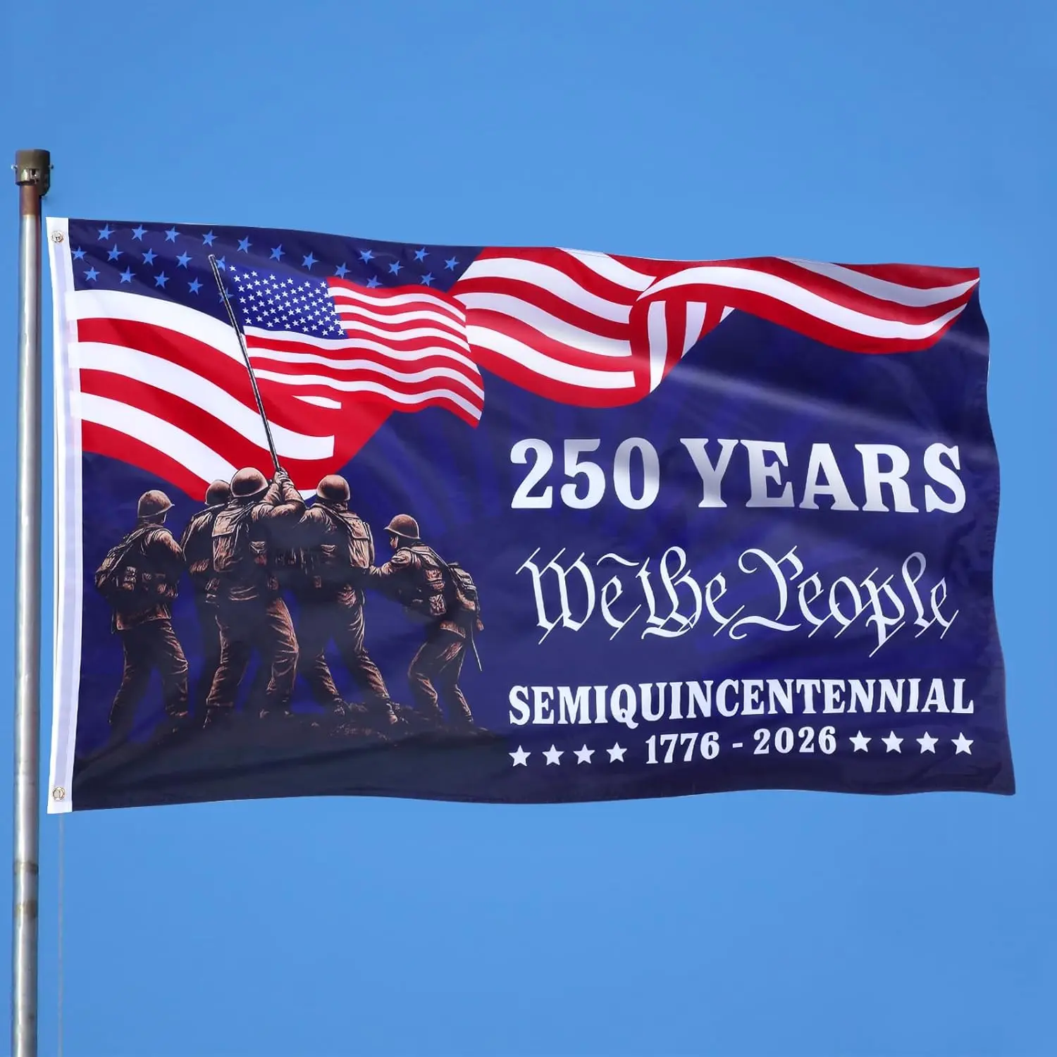 250th Anniversary USA Flag - 250 Years of Freedom 1776-2026 single Sided Garden Flag | Patriotic Banner for Memorial Day - 4th of July Decorations Accessories for Garden Yard Porch Patio Lawn Outdoor Outside Decor