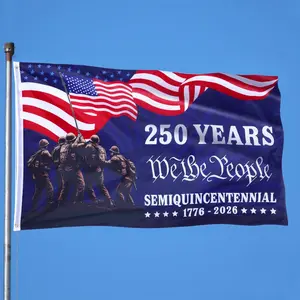 250th Anniversary USA Flag - 250 Years of Freedom 1776-2026 single Sided Garden Flag | Patriotic Banner for Memorial Day - 4th of July Decorations Accessories for Garden Yard Porch Patio Lawn Outdoor Outside Decor