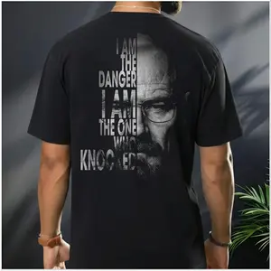 Breaking Bad I Am The Danger I Am The One Who Knocked Shirt, Walter White Graphic Tee, Heisenberg Quote T-Shirt, Dark Streetwear Gift