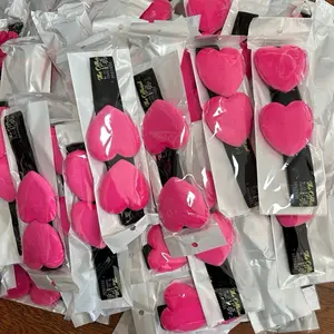 Lace Band with Ear Cushions - Pink Heart-Shaped Design, Soft and Flexible Lace Accessory, Ideal for Various Occasions