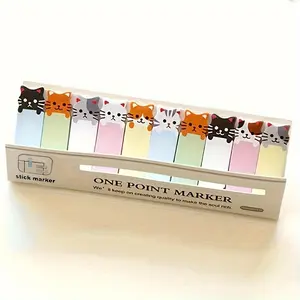 150 Sheets/pack Cute Cat Theme Sticky Notes Set, Essential Bookmarks and Memo Pads, Office Must-Have Supplies