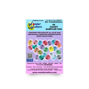 48 Count Individually-Wrapped Diamond-Ultra Wonder Wafer Car Air Freshener Assorted Sampler Paks