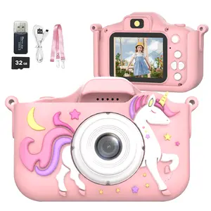 Kids Camera Toy Unicorn & Dinosaur Design 1080P HD Video 6 Photo Modes 32GB Memory 3-12 Years Old Birthday Gift