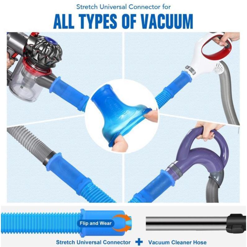 Dryer Vent Cleaner Kit - Lint Fire Prevention Deep Clean Tool with Universal Vacuum Adapter