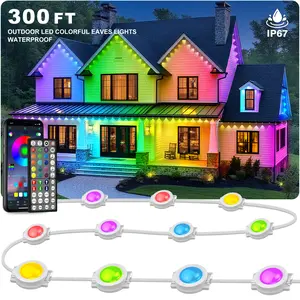 Permanent Outdoor Lights Waterproof with Smart App Control Remote,DIY Scene Modes,Music Sync hronization,Eaves Lights for Garden Decor,Deck,Christmas