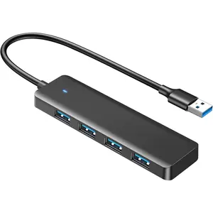 USB Hub 4 Ports, Multiple USB 3.0 Hub, USB A Splitter Ultra-Slim USB Expander for Mouse, Keyboard, Flash Drive, U Disk, Printer, Laptop PC, Desktop and More