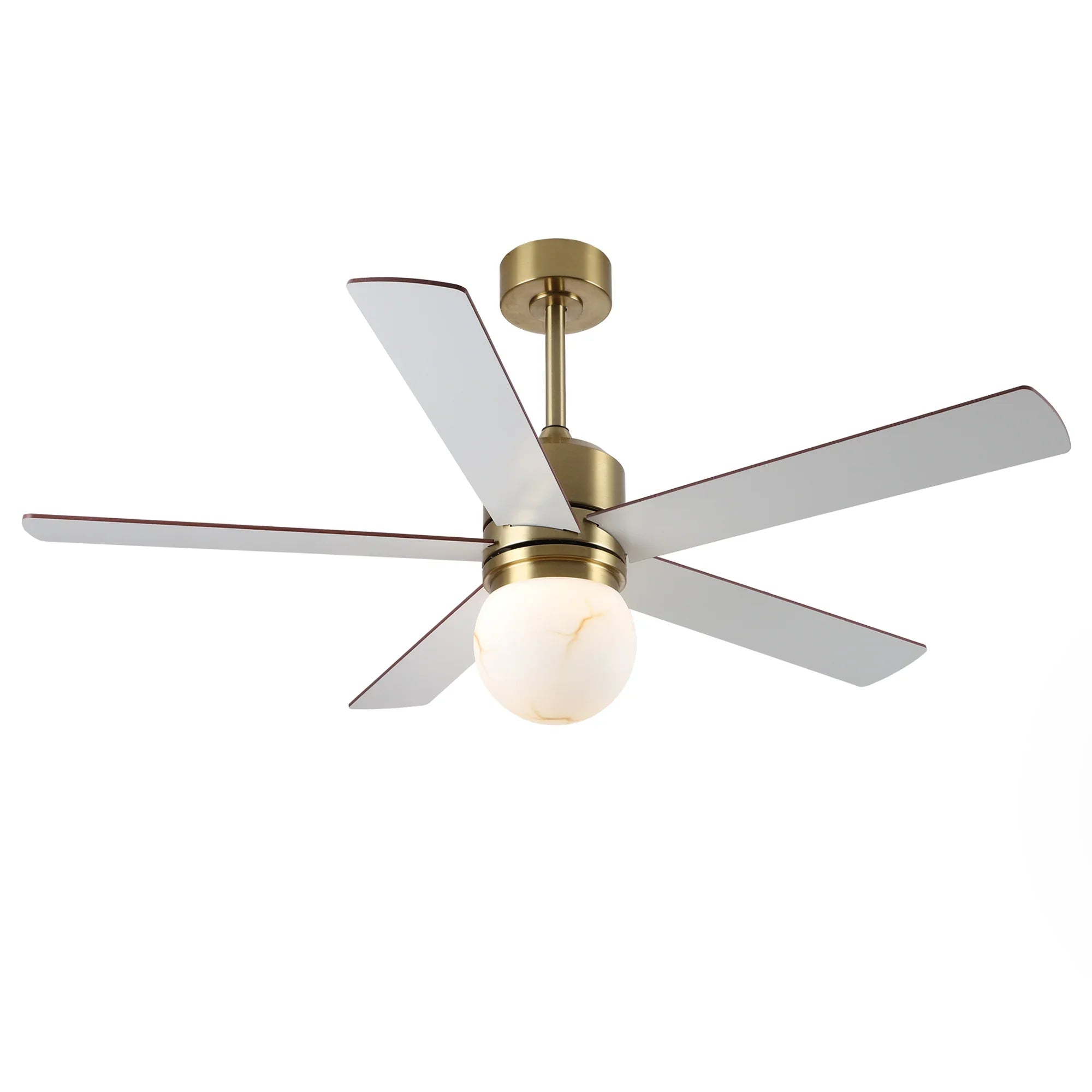 Alva 52 Inch LED Ceiling Fan with Double-Sided Blades, Downrod Mount, Reversible Quiet Motor & Remote Control