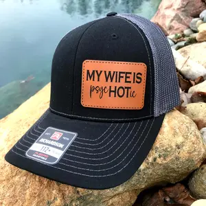 My Wife is psycHOTic Patch Hat – Adjustable Mesh Back - Premium Quality Snapback Hat for Men