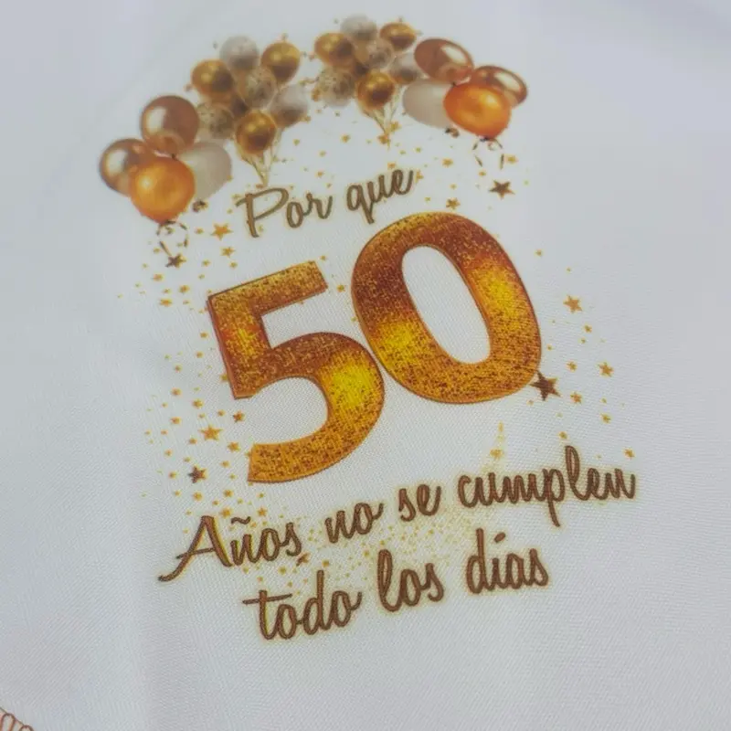 12pcs Polyester Printed Napkins Multipack - Tableware Keepsakes with No. 50 Design for 50 Years Anniversary, Kitchen Dining Decor, 50Th Anniversary