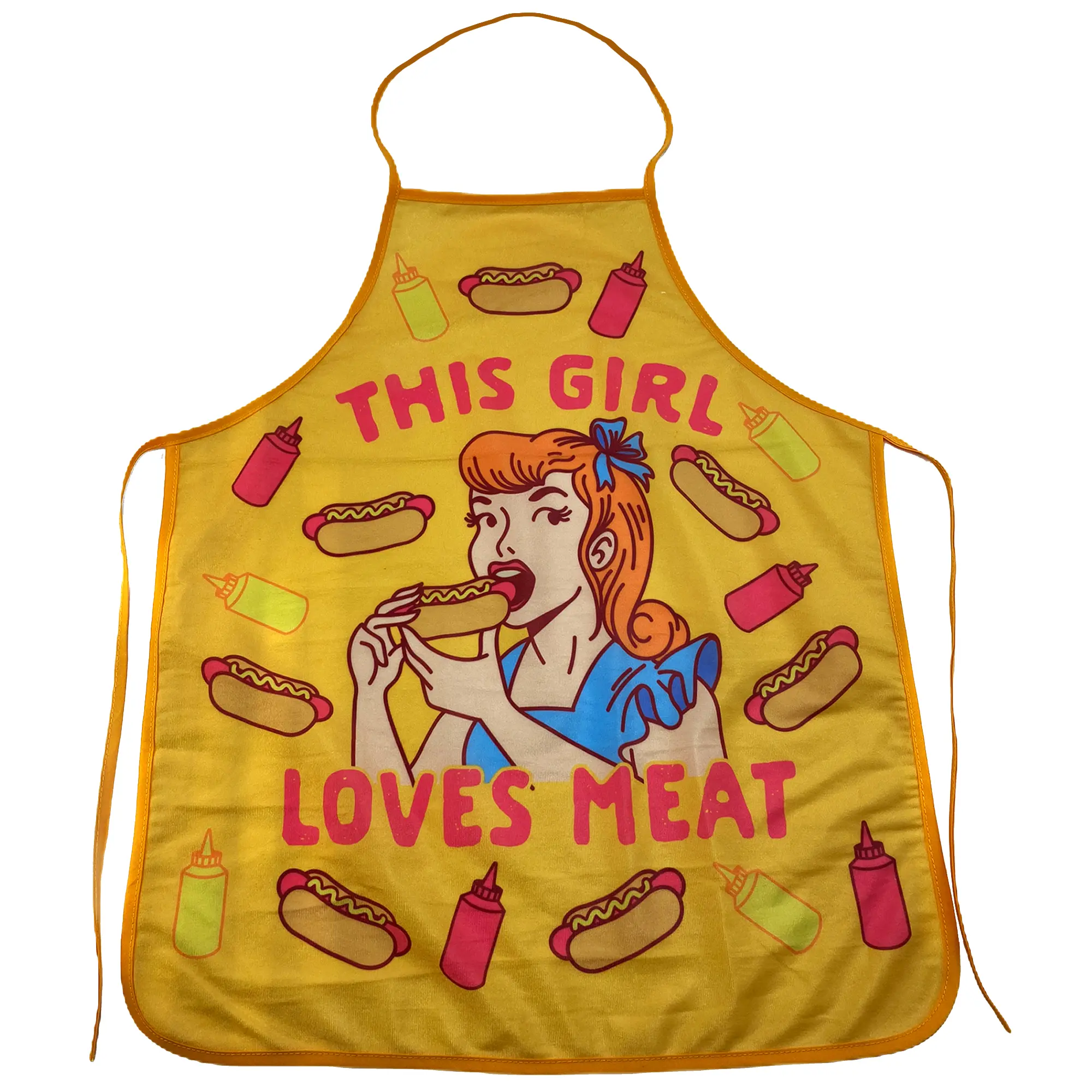 This Girl Loves Meat Apron Funny Hot Dog Backyard Bar-B-Que Grilling Kitchen Smock Funny Graphic Kitchenware Bakeware Funny Food Novelty Cookware Navy This Girl Loves Meat Apron Funny Hot Dog Backyard Bar-B-Que Grilling Kitchen Smock Funny Graphic Kitchenware Bakeware Funny Food Novelty Cookware Navy