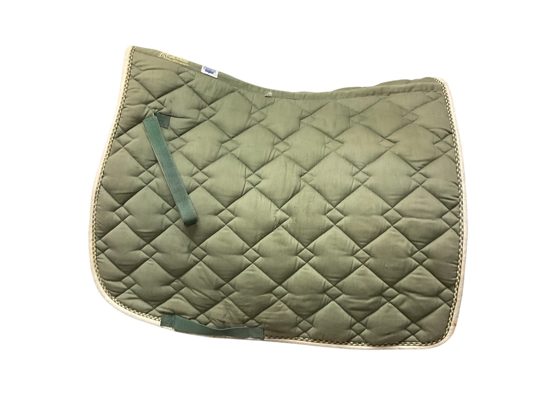 Roma Double Diamond All-Purpose Saddle Pad - Sage Green, Cotton Blend, Diamond Quilting, Full Size, Moisture Wicking, Spine Drop Fit, Traditional Look, Diamond Quilts