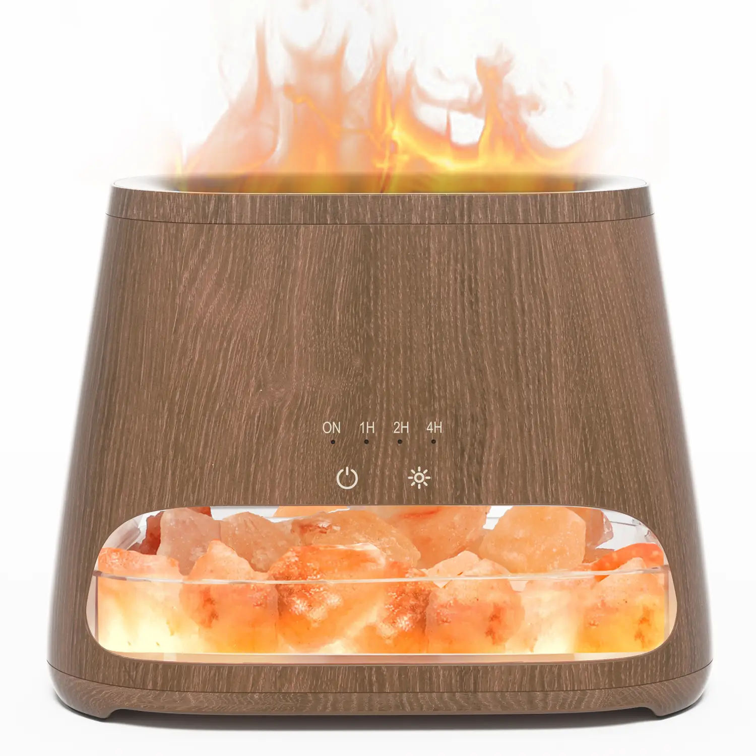SALKING 2-in-1 Air Purifier & Humidifiers for Home & Office, Essential Oil Aroma Diffuser with Night Light, Flame Salt Lamp, Home Decor, Smoke & Pets