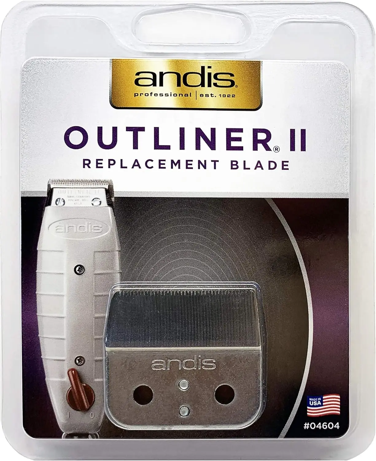 Andis Outliner II Replacement Blade 04604 - Direct Replacement from a Trusted Name for Detailed Work, .1 mm Blade, Fine Detail, Personal Care Appliances, Precision Grooming, One Blade, Single-Pack