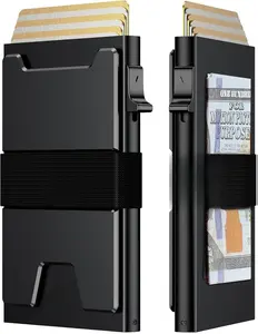 Smart Card Wallet for Men Slim: Minimalist Wallet For Men - RFID Blocking Pop Up Front Pocket Wallet, Metal Wallet 11 Card Holder Fashionable And Convenient Appearance