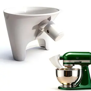 Flour Funnel for Kitchen Aid Mixer - Mess-Free Anti-Splash  Flour Funnel Attachment for Tilt- Stand Mixer 4.5 & 5 Quart KSM150 Pour Baking Accessory for  Bakers,Dishwasher Safe