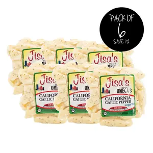 California Garlic Pepper Cheese Nuggets | Pack of 6 | 8 oz | Jisa's Farmstead Cheese