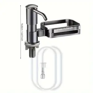 [Sink Set]Kitchen Sink Set with Liquid Soap Pump |   Soap Dispenser Bottle with Storage Rack and Hose, Kitchen Sink Accessories