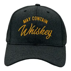 May Contain Whiskey Hat Funny Sarcastic Drinking Novelty Cap Funny Hats Sarcastic  Funny Drinking  Novelty Caps for Men Black - Standard