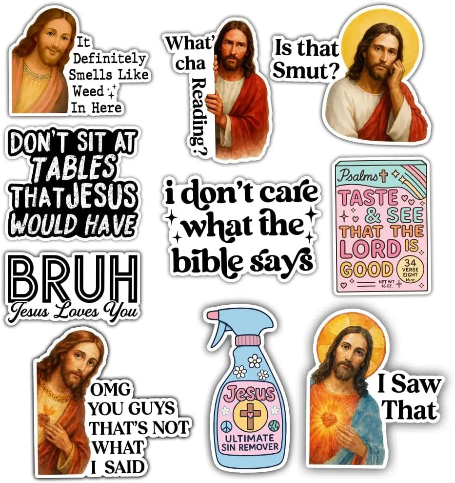 Funny Jesus Sticker OMG You Guys That’s Not What I Said Sticker Decoration for Laptop Water Bottle Phone Case Car Window Helmet Vinyl Decal