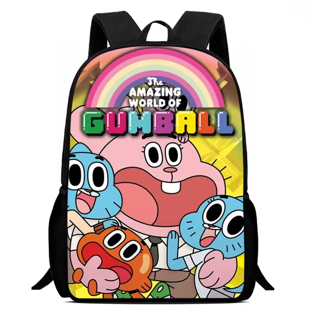 Nylon Backpack The Amazing World of Gumball Print School Bag for Womens Mens Backpack with Cartoon Softback and Durable