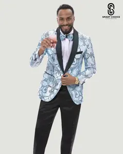 Men's Prom &amp; Wedding Blazer Jacket with Bow Tie Aqua